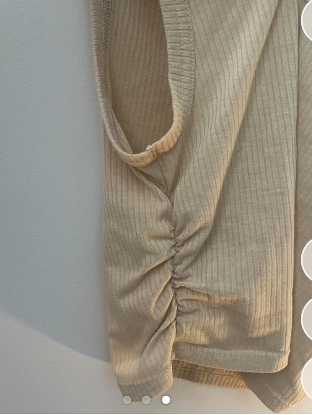 Tan Ribbed Tank Top - Small - Picture 3 of 3
